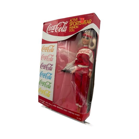 Vtg RARE Coca-Cola 1986 Active Sportswear Fashion Doll w Coke Bottle Red White - Picture 4 of 11